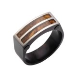BAGUE ACIER ET BOIS DE ROSE HOMME HBFR1505