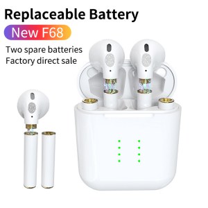 Écouteurs sans fil Bluetooth 5.0 F68, batteries remplaçables tactiles