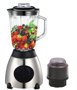 Blendeur - Mixer + Moulin café - Inox avec Bol Verre