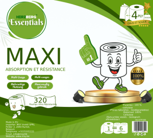 Herzberg Essentials HG-ETP300 | 4-Ply Industrial Paper Towel Roll – 320 Sheets | €0.76/...