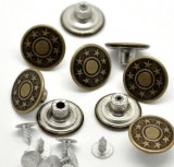 Couture Mercerie - Lot de 300 Boutons pression pour jeans - Bouton en Métal