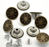 Couture Mercerie - Lot de 300 Boutons pression pour jeans - Bouton en Métal