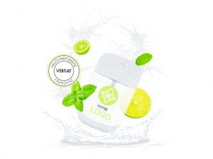 100 LOTION HYDROALCOOLIQUE PREMIUM SPRAY VERNAY 50ML RECHARGEABLE & PERSONNALISABLE