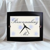 Horloge murale rectangulaire noire personnalisable
