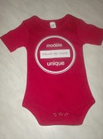 Tee-shirt bébé ;sérigraphie; phrase humour