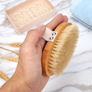 BROSSE NATURELLE POUR MASSAGE CORPS SEC AGAWA MBB-15