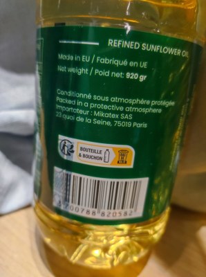 100 % HUILE DE TOURNESOL raffinée qualité sup 1L disponible Paris