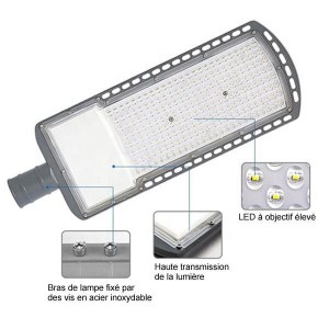 Lampadaire LED filaire extérieur - Allumage automatique - Série NIGHT - 150 Watts - 15...