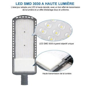 Lampadaire LED filaire extérieur - Allumage automatique - Série NIGHT - 150 Watts - 15...