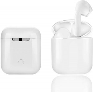 Ecouteurs bluetooth avec boitier de recharge-BLANC