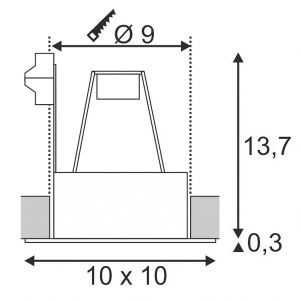 Spot carré encastré blanc/noir - 300 pces disponibles