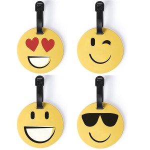 Identificateur de Valise Émoticone "Grap" en Silicone - Objet publicitaire AVEC ou SANS...