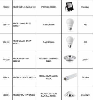 Luminaires Ceotis et Megaman