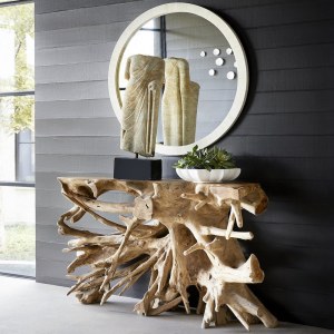 Grossiste console en teck, console bois naturel, table basse racine, table basse teck, table de...