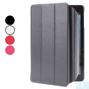 Litchi grains ultra-mince étui en cuir PU pour iPad Mini - Rouge, rose