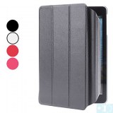 Litchi grains ultra-mince étui en cuir PU pour iPad Mini - Rouge, rose