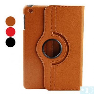 Conception rotative PU Case avec support pour iPad Mini - Sable, rouge, noir