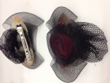 Barrettes pour cheveux avec rose et voile noir