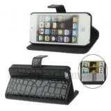 Housse iphone 5 portefeuille cuir style croco