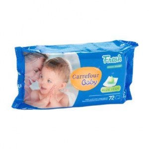 Lot de lingettes bébés marque Carrefour