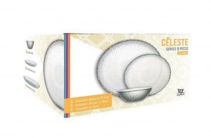 Service 18 pièces "Céleste" en verre