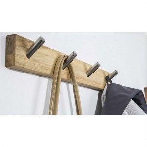 Patère 4 crochets en noyer huile bois