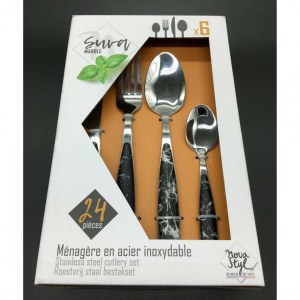 Ménagère 24 pièces marbre "Suva"