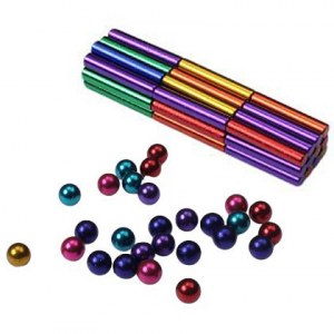 BLOCS MAGNÉTIQUES BOULES DE COULEUR 8 mm 63 ÉLÉMENTS KM-8