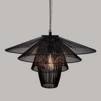 Suspension en métal filaire noir