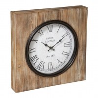 Horloge en métal et bois Vintage