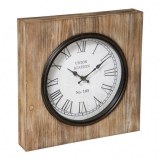 Horloge en métal et bois Vintage