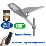 Lampe de rue solaire - Série INTERSTELLAR - 200 Watts - 18000 Lumens - 90 Lumens/Watt...