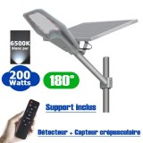Lampe de rue solaire - Série INTERSTELLAR - 200 Watts - 18000 Lumens - 90 Lumens/Watt...