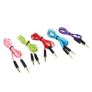 3.5mm Cable de connexion male, audio plat-100cm Longueur- bleu, violet