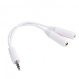 Plaqué or 3.5mm stéréo jack audio Splitter Y-cable blanc