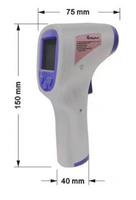 Thermomètre frontal infrarouge sans contact à écran LCD