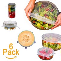 Lot de couvercles extensibles en silicone par sachet de 6 - qualité premium
