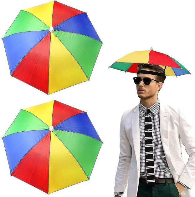 Cappello Con Ventilatore Chapeau Parapluie Coupe-Vent - Parapluie Mains Libres Avec Protection Solaire, Pour Pêche, Randonnée, Jardinage - Bleu Accessoire Outdoor Handsfree