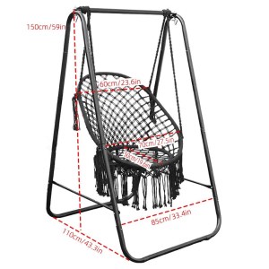 Chaise, fauteuil suspendu structure métal, fauteuil à suspendre, intérieur, extérieur