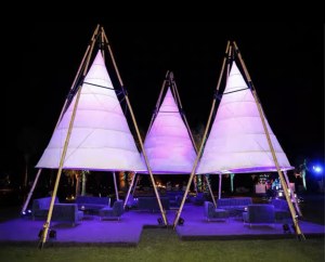 Tente Asiatique, chapiteau en bambou - Hauteur 7m - Largeur 5 mètres