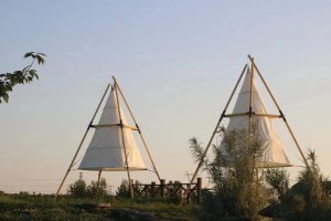Tente Asiatique, chapiteau en bambou - Hauteur 7m - Largeur 5 mètres