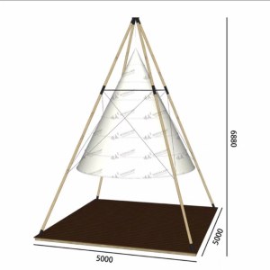 Tente Asiatique, chapiteau en bambou - Hauteur 7m - Largeur 5 mètres
