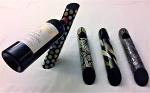 Porte bouteille en bois laqué