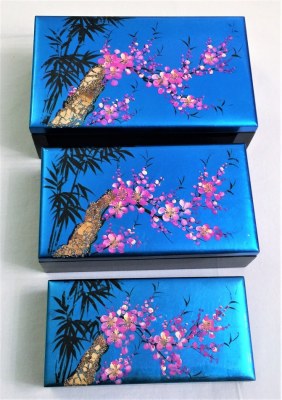 Boite rectangle en bois laqué