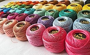 Fils à broder coton perlé, broderie coloré - Pelotes de 99 mètres
