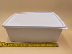 Boîtes alimentaires recyclables polypropylène en plastique blanc 2.5 litres neuves