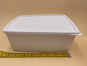 Boîtes alimentaires recyclables polypropylène en plastique blanc 2.5 litres neuves