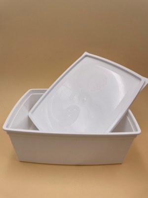 Boîtes alimentaires recyclables polypropylène en plastique blanc 2.5 litres neuves