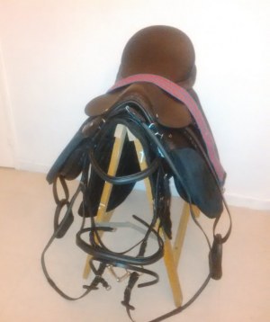 Stock de matériel équestre bottes - selles- etc ..