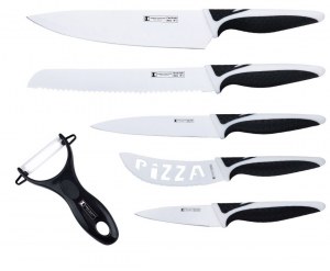 Set de couteau 6 pièces Revêtement céramique KITCHEN Swiss inclus couteau PIZZA